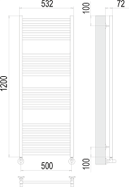 Terminus Полотенцесушитель водяной Аврора П22 500x1200 хром – фотография-3