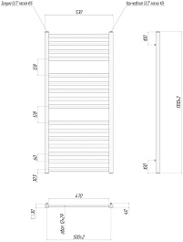 Lemark Полотенцесушитель электрический Melange П16 500x1100 белый – фотография-4