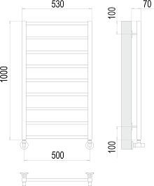Terminus Полотенцесушитель водяной Контур П9 500x1000 хром – фотография-3