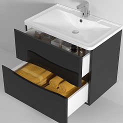 Водолей Мебель для ванной Adel 100 подвесная черная – фотография-4