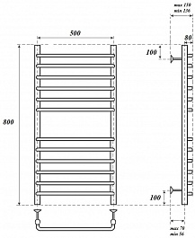 Point Полотенцесушитель электрический П12 500x800 PN09158SE хром – фотография-4