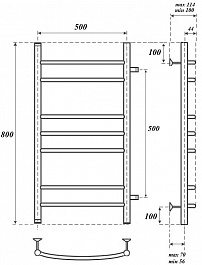 Point Полотенцесушитель водяной П7 500x800 PN05558 хром – фотография-3