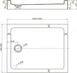 Veconi Душевой поддон Tezeo acrylic TZ-54B 100x80 черный – фотография-2