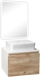 Runo Мебель для ванной Бари 60 Tre подвесная дуб крафт/белая – фотография-1