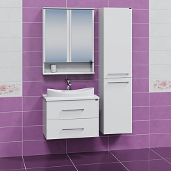 СанТа Мебель для ванной с раковиной-столешницей Вегас 70 подвесная белая – фотография-2