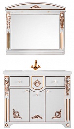 Водолей Мебель для ванной "Версаль 105" белая/золото – фотография-1