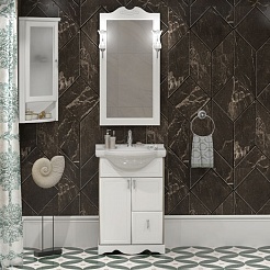 Opadiris Зеркало для ванной Клио 50 белый матовый – фотография-3