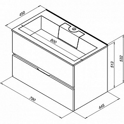 Aquanet Тумба с раковиной Алвита 80 белая – фотография-5