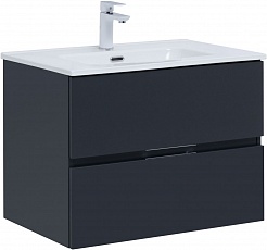 Aquanet Мебель для ванной Алвита New 70 2 ящика подвесная антрацит матовая – фотография-3