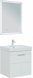 Aquanet Мебель для ванной Ирис New 60 подвесная белая глянцевая – фотография-1