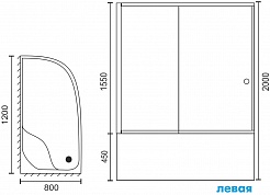 Royal Bath Душевой уголок RB 8120BK-C-BL 120х80х200 L – фотография-4