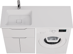 Dreja Мебель для ванной Vega 120 L под стиральную машину белая – фотография-15