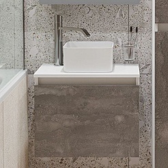 Runo Мебель для ванной Бари 50 Uno подвесная железный камень/белая – фотография-3
