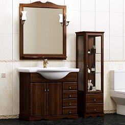 Opadiris Зеркало для ванной Клио 80 орех антикварный – фотография-3