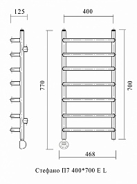 Domoterm Полотенцесушитель Стефано П7 400*700 EL – фотография-4