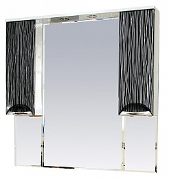 Misty Зеркальный шкаф Лорд 105 бело-черная пленка – фотография-1