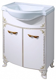 Какса-а Мебель для ванной Классик-Д 65 белый/золото – фотография-4