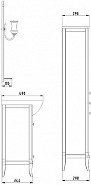 ASB-Woodline Пенал для ванной Салерно 40 антикварный орех, массив ясеня – фотография-6