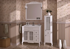 ASB-Woodline Зеркало для ванной Флоренция Квадро 80 патина, серебро, массив ясеня – фотография-3