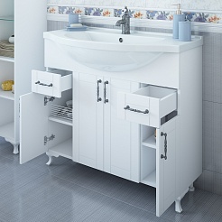 Sanflor Мебель для ванной Глория 105 белая матовая – фотография-5