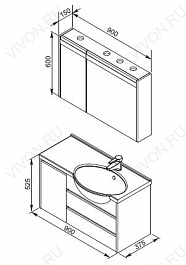 Aquanet Мебель для ванной "Лайн 90" R (164956) – фотография-4