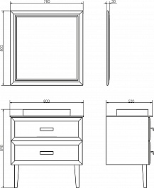 Comforty Мебель для ванной Империя 80 белая – фотография-11