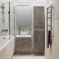 Runo Мебель для ванной Бари 50 Uno подвесная железный камень/белая – фотография-2
