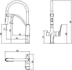 Lemark Смеситель для кухни Bronx LM3761GM черный/графит – фотография-5