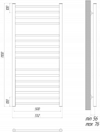 Lemark Полотенцесушитель электрический Ursus П16 500x1100 черный – фотография-5