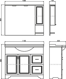 Comforty Тумба с раковиной Севилья 100 слоновая кость – фотография-16