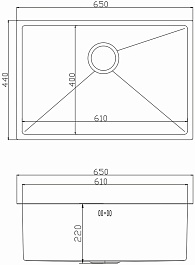 Mixline Мойка кухонная Pro 65x44 черный графит – фотография-7