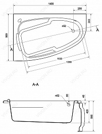 Cersanit Акриловая ванна "Joanna" 140 R, белая – фотография-3