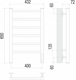 Terminus Полотенцесушитель электрический Аврора П6 400х650 – фотография-3