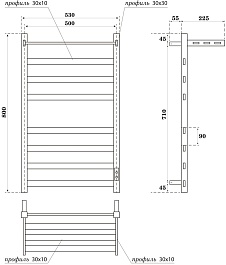 Point Полотенцесушитель электрический Меркурий П7 500x800 PN83858PGR с полкой графит – фотография-4