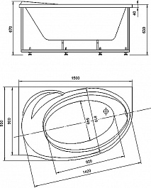 Aquatek Акриловая ванна Бетта 150 L – фотография-4