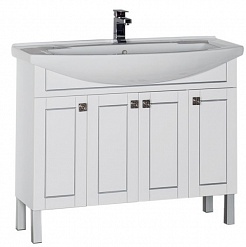 Aquanet Мебель для ванной "Честер 105" белый/серебро – фотография-9
