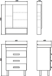 Comforty Мебель для ванной Никосия 60Н дуб темный – фотография-17