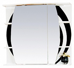 Misty Зеркальный шкаф Каролина 80 R черное стекло – фотография-1