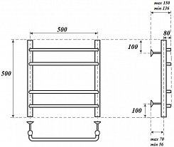 Point Полотенцесушитель водяной П4 500x500 PN09155 хром – фотография-3