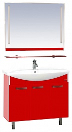 Misty Мебель для ванной Джулия 120 прямая красная – фотография-1