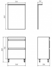 ASB-Mebel Мебель для ванной Коста 60 Светлый орех – фотография-5