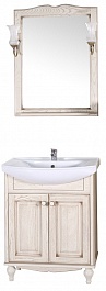 ASB-Woodline Зеркало для ванной Верона 65 бежевое патина, массив ясеня – фотография-2