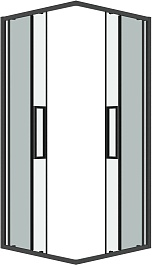 Grossman  Душевой уголок Cosmo 90x90x195 профиль графит сатин стекло прозрачное – фотография-2