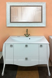 Aquanet Мебель для ванной "Мадонна 120" белая с кристаллами Swarovski (168915) – фотография-2
