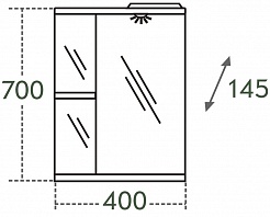 СанТа Зеркальный шкаф Ника 40 фацет R свет – фотография-3