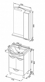 Aquanet Мебель для ванной "Асти 55 М" (180326) – фотография-7