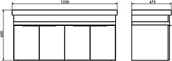 Comforty Тумба с раковиной Дуэт 125 подвесная дуб темно-коричневый – фотография-9