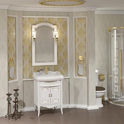 Opadiris Мебель для ванной Лоренцо 60 белая с патиной – фотография-4