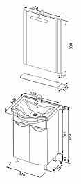 Aquanet Мебель для ванной "Асти 55" (178435) – фотография-5