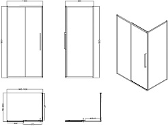 Esbano Душевой уголок Surf 100x80 ESS-108PS-B профиль черный матовый стекло прозрачное – фотография-9